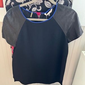 Rebecca Taylor Lamb Leather sleeve Shirt with tags!